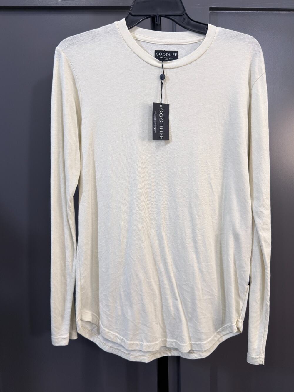 Goodlife Long Sleeve T-Shirt Cream Off White Crewneck Size S NWT